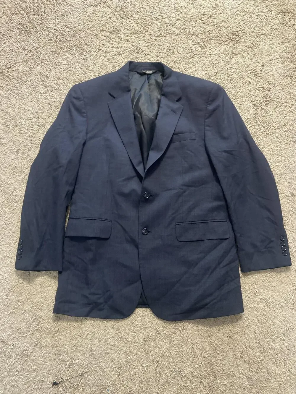 Jos. A. Bank Suit Jacket Mens 41R Large Blue Wool Two Button Notch Lapel Blazer
